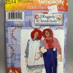 Simplicity 2514 Raggedy Anne & Andy Adult Costume